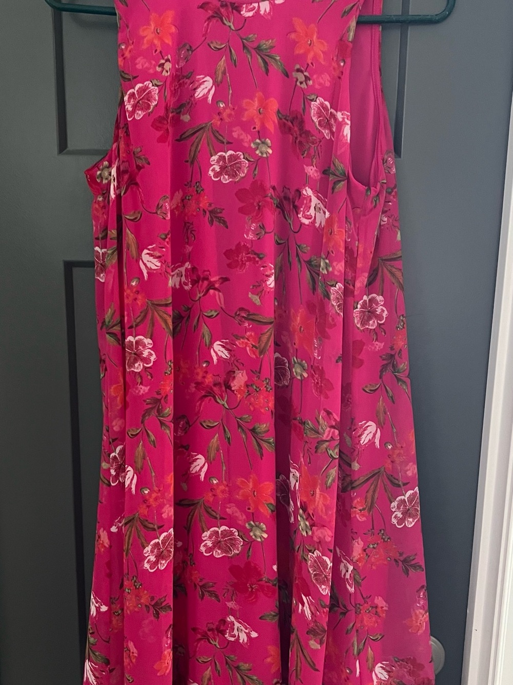 Calvin Klein Floral Mini dress in Fuchsia and Green trapeze size 6